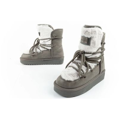 8. D.Franklin women's winter snow boots, fashionable fur lining, gray