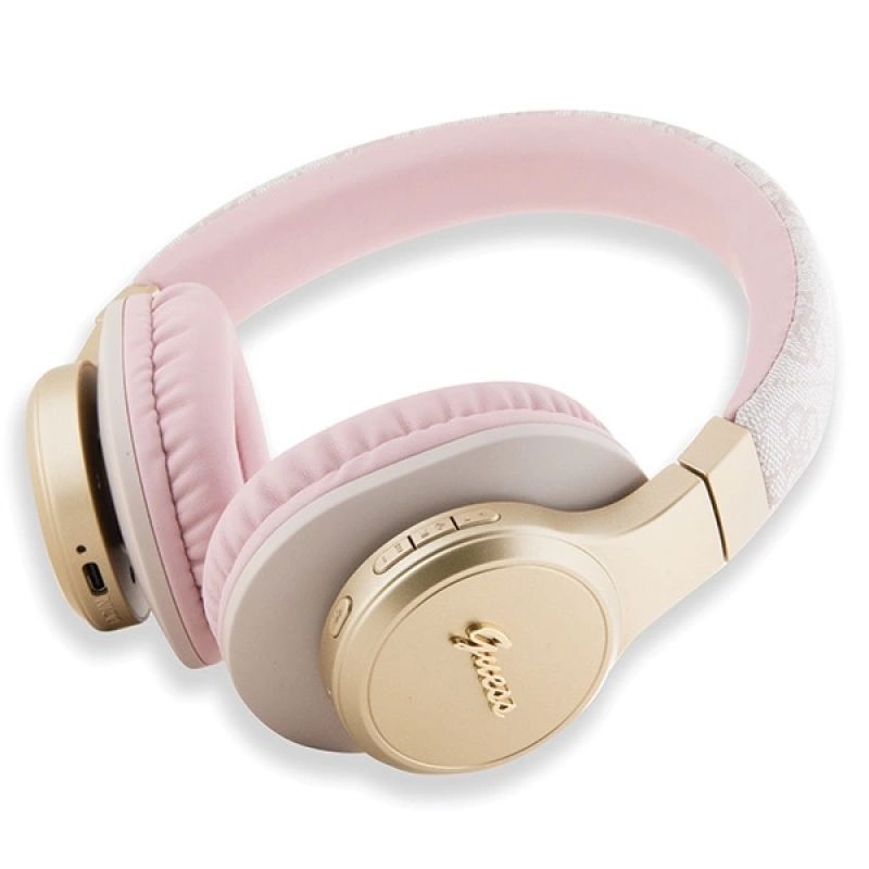 2. Guess Bluetooth on-ear headphones GUBH604GEMP pink/pink 4G Script