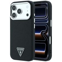 Guess Grained Triangle Logo MagSafe Case for iPhone 17 Pro Max / 18 Pro Max - Black