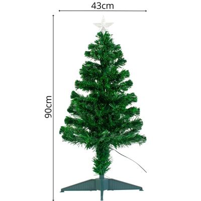 19. DECORATIVE FIBER OPTIC CHRISTMAS TREE MULTICOLOR 90CM
