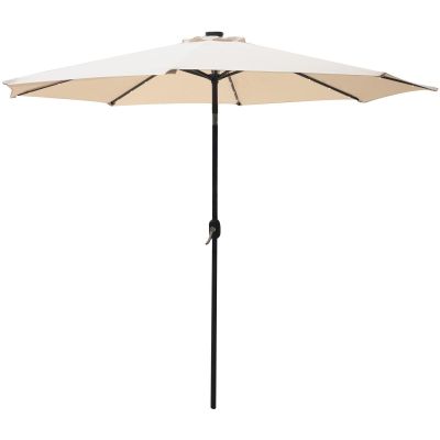 25. GARDEN UMBRELLA WITH LED LIGHTING 300 CM BEIGE