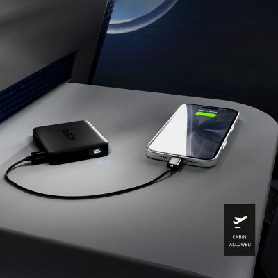 13. SBS HD 10W 5000mAh USB-C Power Bank with LCD Display - Black