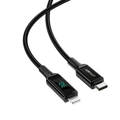 2. Acefast cable MFI USB Type C - Lightning 1.2m, 30W, 3A black (C6-01 Black)