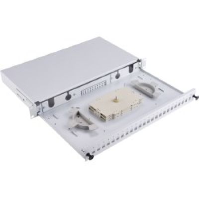 Alantec Fiber optic distribution box 24xSC simplex / 24xLC duplex 19" 1U with front panel and mounting accessories (glands, bands), extendable (FOP-1U-24SCS-S)
