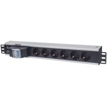 Intellinet 711432 PDU 6-Outlet Power Distribution Unit 1.5U Black, Gray
