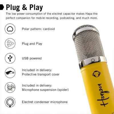 6. Monkey Banana Hapa Yellow Table Microphone