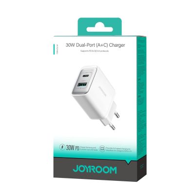 7. Joyroom JR-TCF15 network charger USB-C / USB-A 30W - white