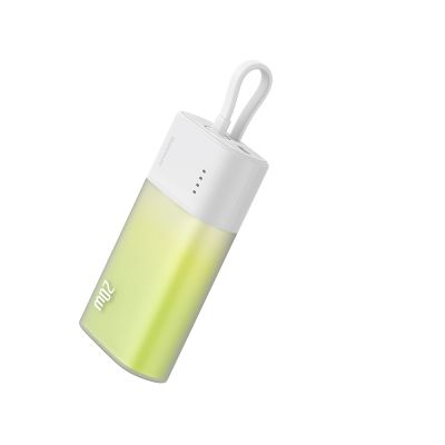 2. Baseus Popsicle 5200mAh 20W Powerbank with Built-in Lightning Cable (+ White Baseus Simple USB-C - USB-C 60W/20V/3A/30cm Cable) - White-Green