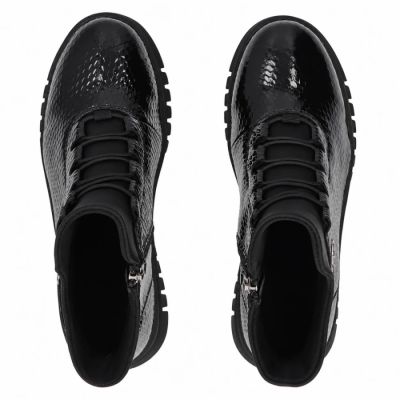 5. Black Patent Leather Women’s Ankle Boots Filippo DBT8075