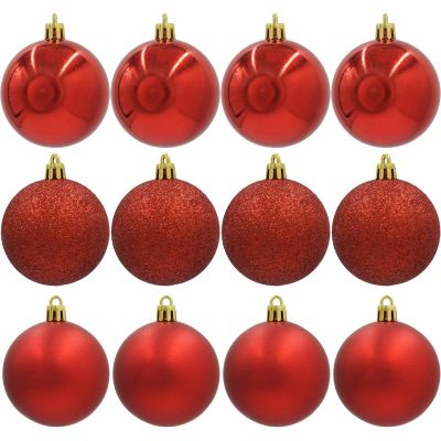 13. DECORATIVE PLASTIC BALL 12 PCS 60MM RED