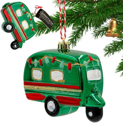 6. HANGING DECORATION BALL CARAVAN GREEN
