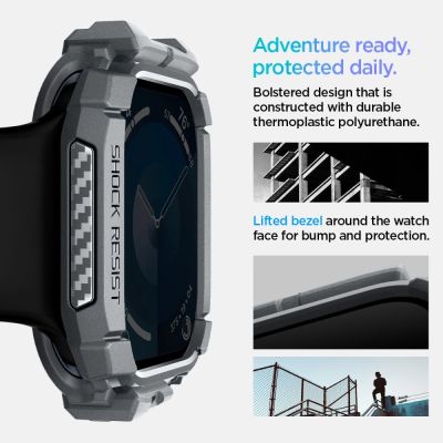 10. Spigen Rugged Armor Case for Apple Watch 10 46mm - Gray