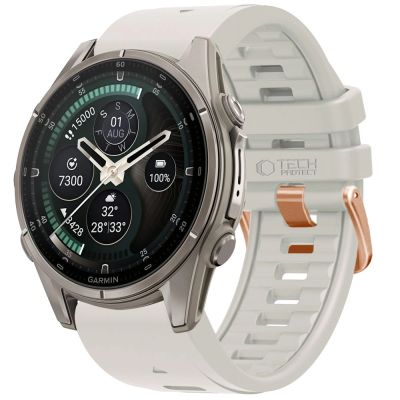 Tech-Protect Silicone Strap for Garmin Fenix 5S / 5S Plus / 6S / 6S Pro / 7S / 8 / 9 / 9 Pro (43 mm) – Grey