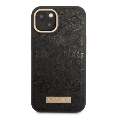 3. Guess GUHMP13MSAPSTK iPhone 13 6.1" black/black hardcase Peony Logo Plate MagSafe