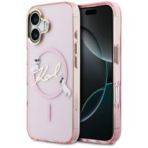 Karl Lagerfeld IML Choupettes Karl Script Logo MagSafe iPhone 17 Case - Pink