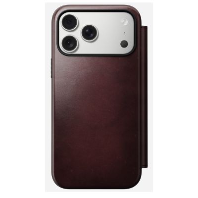 5. NOMAD Modern Leather Folio - MagSafe-compatible leather case for iPhone 17 Pro Max, Horween leather (burgundy)
