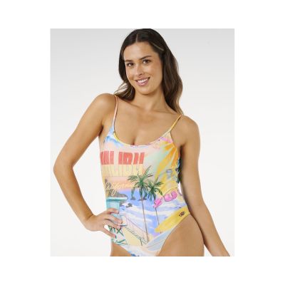 6. Women's RIP CURL Hotel Malibu Cheeky One Piece swimsuit, multicolor