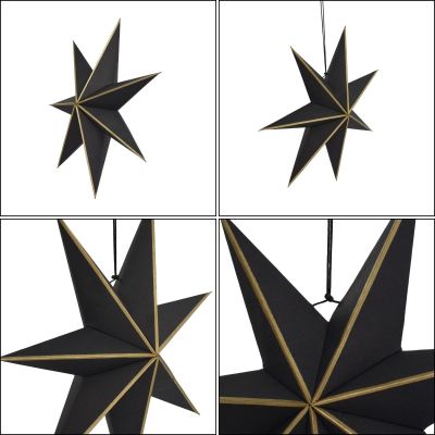 3. DECORATIVE HANGING PAPER STAR FSC 18x75CM BLACK 7 ARMS MICA