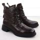 13. Women's leather work boots insulated brown Vinceza 86412