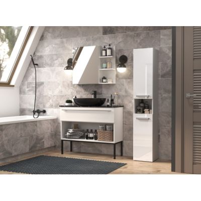 6. NEL III bathroom cabinet 31x30xH174 glossy white