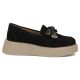 2. Women's leather suede platform shoes, black Filippo DP8293