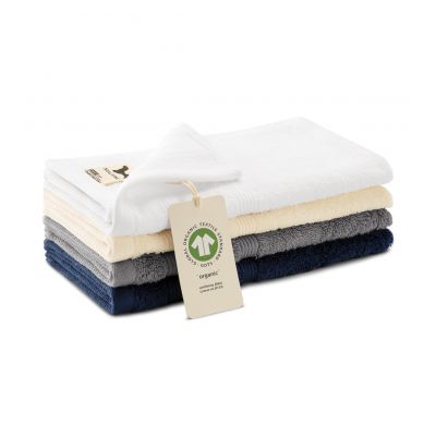 Small Unisex Organic Towel (GOTS) (Navy Blue)