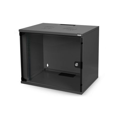 2. Digitus 19" 7U wall-mounted network cabinet 540x400, glass door, gray, undivided, unassembled, 60kg