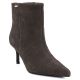 Women's leather ankle boots with a low heel, suede, brown, Big Star UU274492
