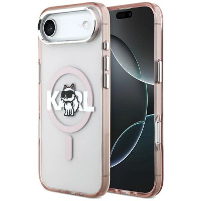 Karl Lagerfeld IML Choupette Sketch Logo MagSafe Case for iPhone 17 Air - Pink