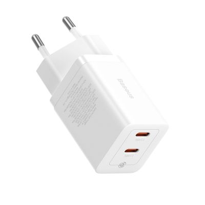 5. Baseus GaN5 Pro 40W 2xUSB-C Wall Charger - White