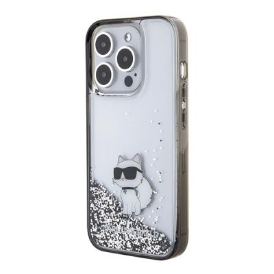 2. Karl Lagerfeld Liquid Glitter Choupette case for iPhone 15 Pro Max - transparent