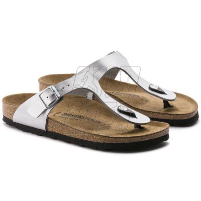 Birkenstock Gizeh Birko-Flor silver regular wide women's flip-flops (0043851)