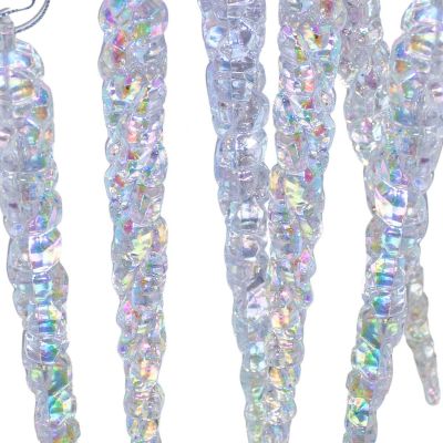 8. Iridescent Icicles Hanging Decoration 17.5 cm 6 PCS