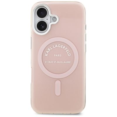 3. Karl Lagerfeld IML Karl RSG Logo MagSafe Case for iPhone 17 - Pink
