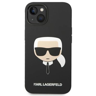 3. Karl Lagerfeld Silicone Karl`s Head Case for iPhone 13 / 14 / 15 - Black