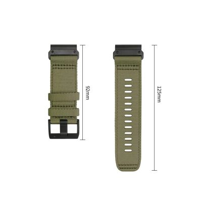 3. Tech-Protect Nylon Classic Strap for Garmin Fenix ​​5X / 5X Plus / 6X / 6X Pro / 7X / 8 / 8 Pro / 9 / 9 Pro (51 mm) - green