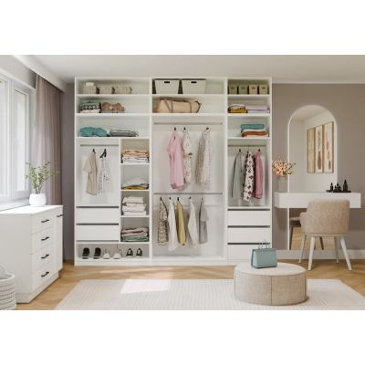 4. 60 OPENO WHITE Top Unit – Shelf for Modular Wardrobe, 60 cm, for Bedroom