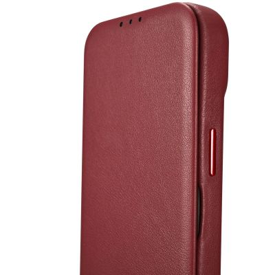 14. iCarer CE Premium Leather Folio Case iPhone 14 Pro Magnetic Flip Leather Folio Case MagSafe Red (WMI14220714-RD)
