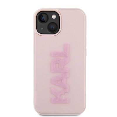 3. Karl Lagerfeld 3D Rubber Glitter Logo case for iPhone 15 Plus - pink