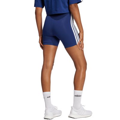 3. Women's adidas Essentials 3-Stripes High Waisted Biker Shorts Blue JE1225