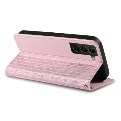 10. Magnet Strap Case Case for Samsung Galaxy S22 + (S22 Plus) Pouch Wallet + Mini Lanyard Pendant Pink