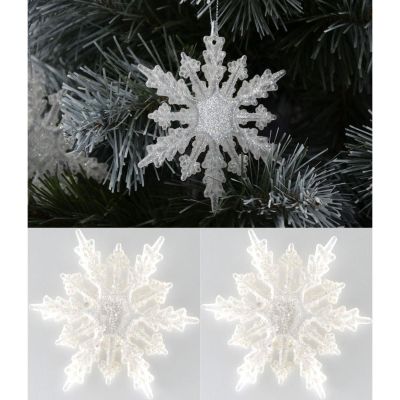 19. SNOWFLAKE BAUBLE PENDANT 2 PCS PATTERN 12 ARMS