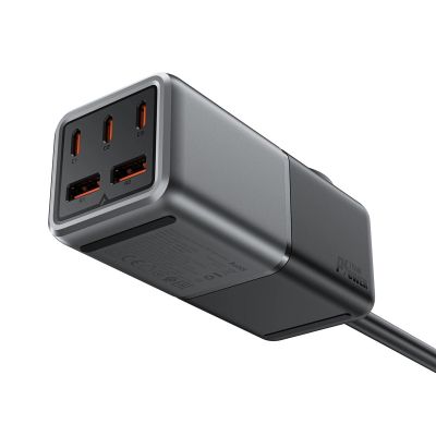2. Acefast Z2 GaN 75W PD desktop charger 3x USB-C 2x USB-A - black and gray