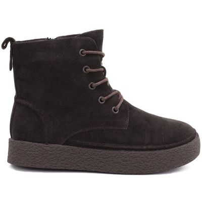 5. Women's leather ankle boots in chocolate suede Sergio Leone BT-30