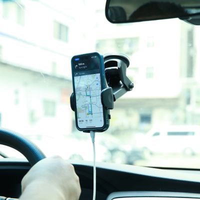 11. Joyroom car phone holder with telescopic extendable arm for dashboard and windshield black (JR-ZS259)