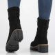 7. Women's leather ankle boots, ruffled, black, Filippo DBT6402