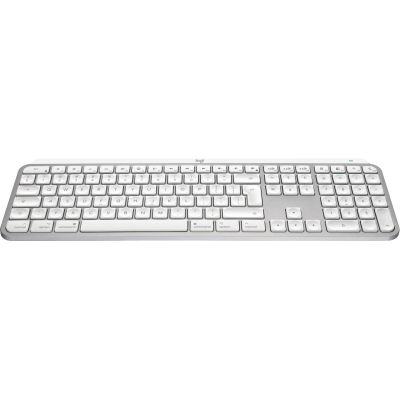 3. Logitech Master MX Keys S for Mac Keyboard Office RF Wireless + Bluetooth QWERTY American International Aluminum, White