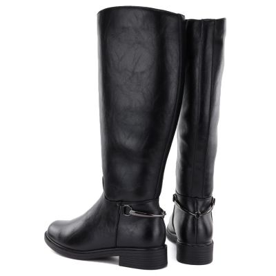 5. Women's leather boots, black, Potocki JE19500