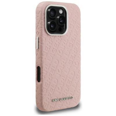 4. Karl Lagerfeld FW Stamped Karl MagSafe Case for iPhone 16 Pro Max - Pink