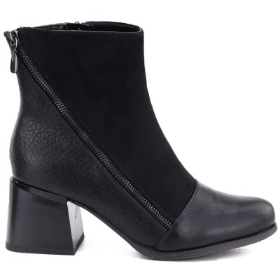 7. Women's insulated ankle boots with a block heel, black M.Daszyński SA269-5